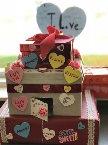 Image of 2018 Valentine's Day box in 3rd grade